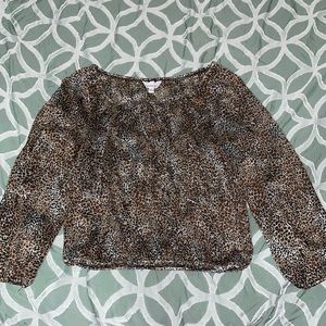 Leopard print sheer shirt